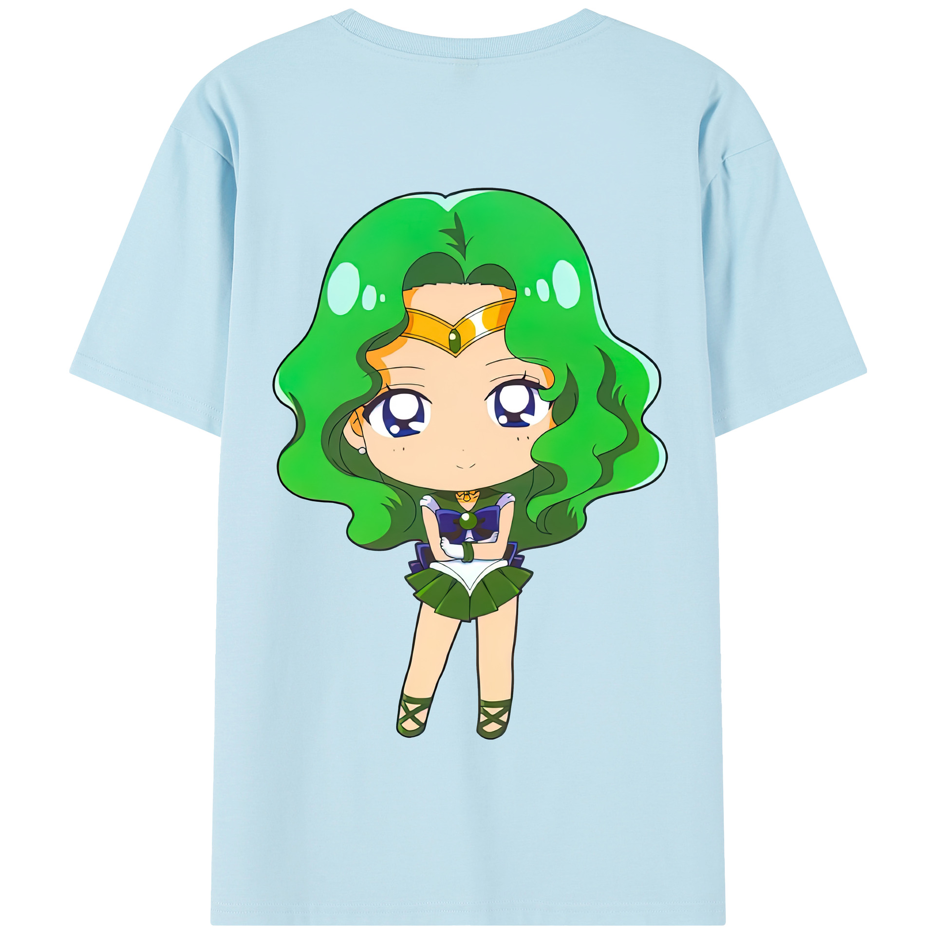 （画像用） 美少女戦士セーラームーン 海王 みちる（かいおう みちる） Sailor Moon Kaiou Michiru 綿100％半袖Tシャツ（背面プリント）